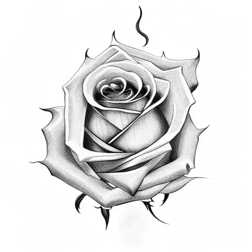 A Rose With Smoke Over It