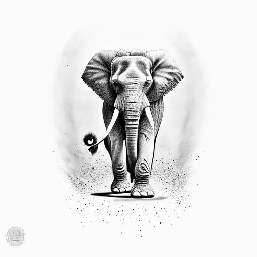 Walking Elephant With By Rosas