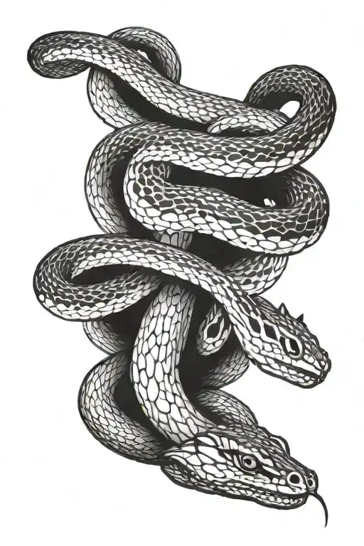 Snake Tattoo Graphic Around Leg With Black Dots