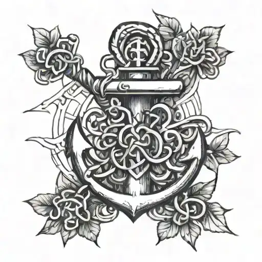 Anchor And Shamrock Intertwined