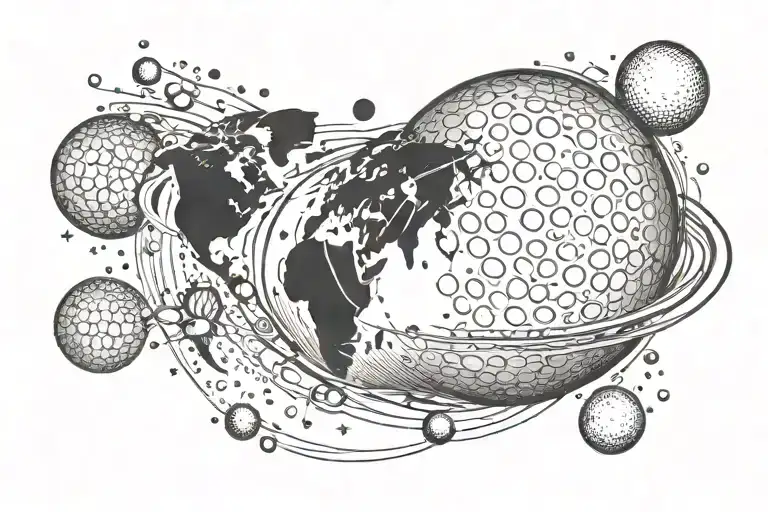 Integrate A Golf Ball Morphing Into A Planet In A Cosmic-themed