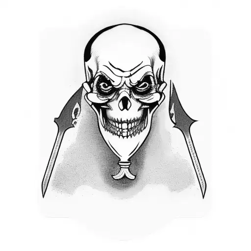 Grim Reaper With Joker Playing Card