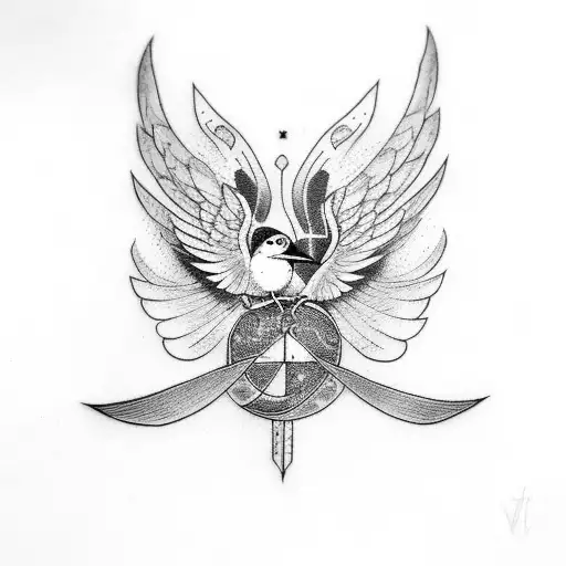 Swallow Bird And Viking Sigils