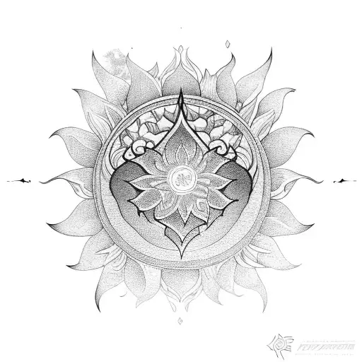 Phoenix Lotus Flower Sun Moon Mushroom
