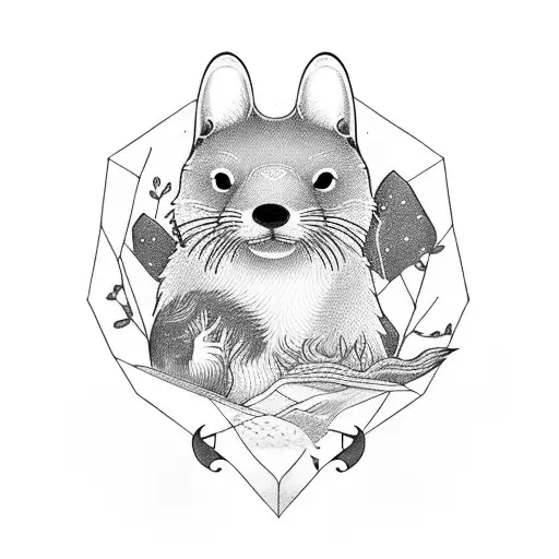 Otter With A Fox And A Large Owl