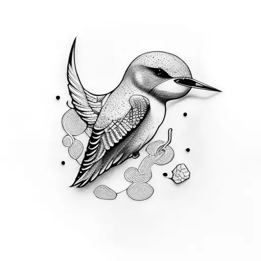 Swallow Bird And Viking Runes