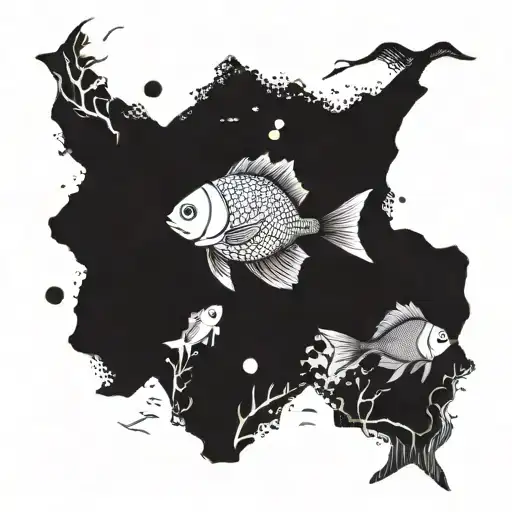 Fish Colony On The Seabed