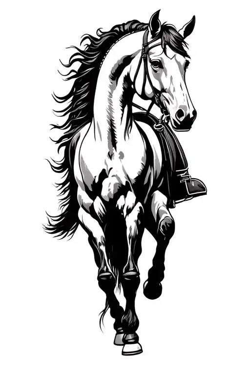 Large Horse Being Rider