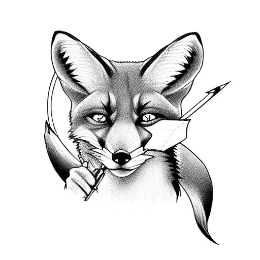 An Archer Pointing Its Arrow At A Fox
