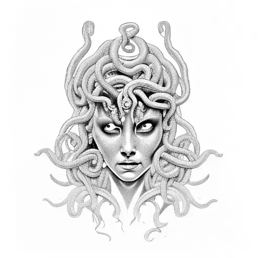 Medusa Crying With Her Eyes Glowing