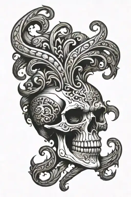 Skull Ends In Tribal