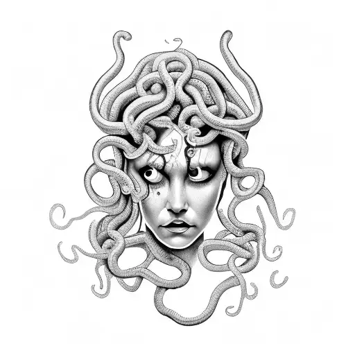 Medusa Crying With Her Eyes Glowing