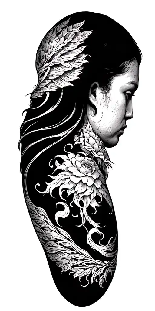 Dense Sleeve Old Chule From The Shoulder To The Brush