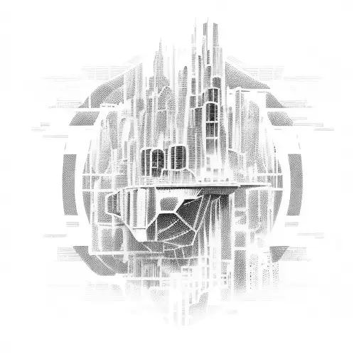 A Futuristic Cyberpunk Cityscape With Hidden Messages In The Architecture