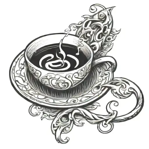 A Coffee Cup Morphing Into A Fishing Hook