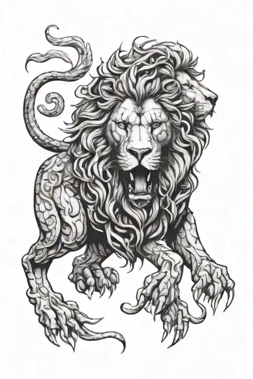 Lion Combined With Scorpion