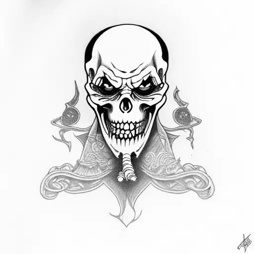 Grim Reaper With Joker Playing Card