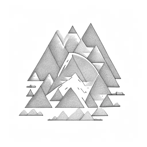 A Geometric Mountain Range With A Hidden Dj Turntable In The Design