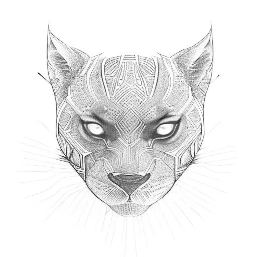 A Black Panther With Intricate Spiderweb Patterns Surrounding It