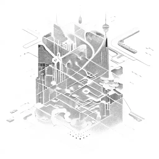 A Futuristic Cyberpunk Cityscape With Neon Lights And Flying Cars Intertwined With Circuit Patterns