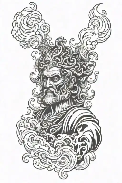 Hades Greek God With Smoke Background Black And White