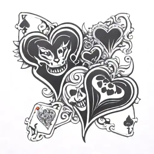 Smile Now Cry Later Msk With 4 And 8 Of Hearts Card