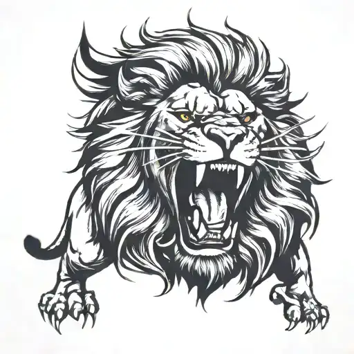 A Fierce Lion Roaring While Wearing A Gym Sweatband