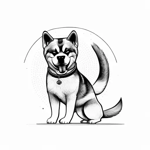Dog Akita Full Body