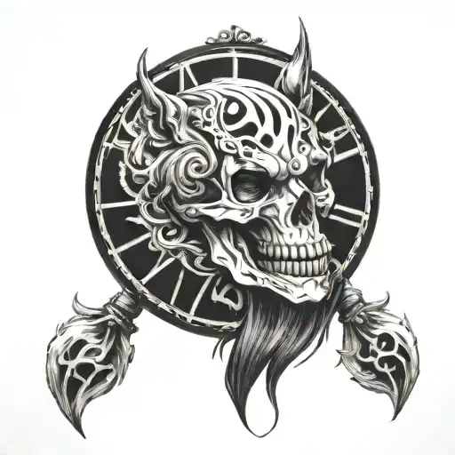 Skull Wolf Clock