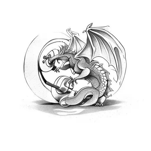 A Fierce Dragon Lifting Weights In The Gym