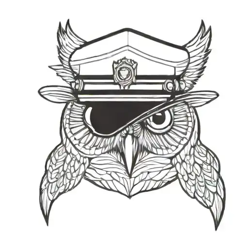 Owl Wearinv Police Bobby Hat