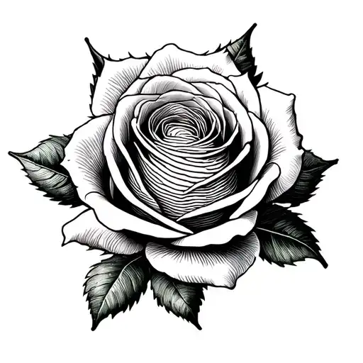 Fingerprint Inside A Rose