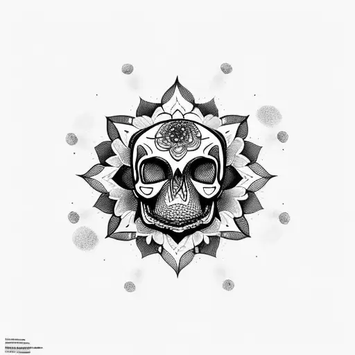 Mandala Coming Out The Top Of A Skull Tattoo