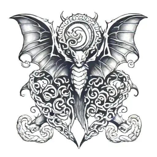 Bat Wings With Snakes Coming