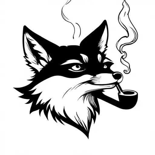 A Fox Smoking On A Pipe Smoke