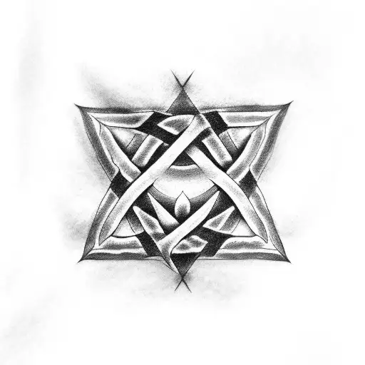 Star Of David And Cross Together