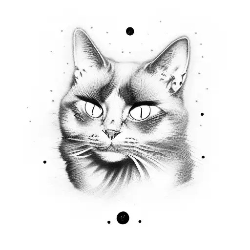 Black Anarchy Cat With Glowing Red Eyes