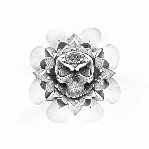 Mandala Coming Out The Top Of A Skull