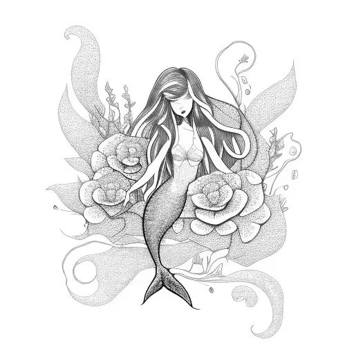 Flowers Mermaid Long Hair
