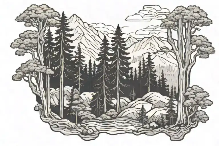 Redwood Forest Mountain Landscape