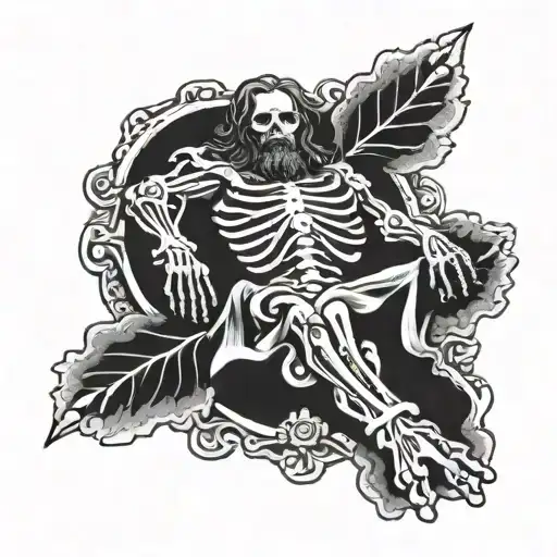 Jesus As A Skeleton Hand Holding