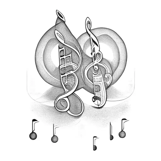 The Word Oddunique With Music Notes