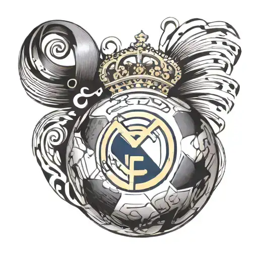 A Soccer Ball Morphing Into A Musical Note With The Real Madrid Logo Incorporated Subtly