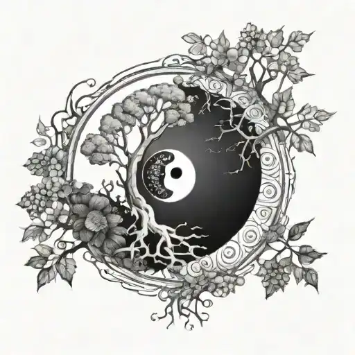 Yin Yang Tree Of Life Representing Growth With Clarity On Chaos Within Peace And Peace Within Chaos