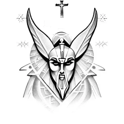 Create Me A Tattoo Incorporating Egyptian Mythology And Jesus On The Forearm