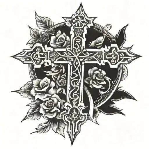 Cross In Sword And Bible Scripture