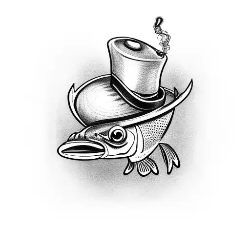 Fish With A Top Hat And A Rolly Cigarette