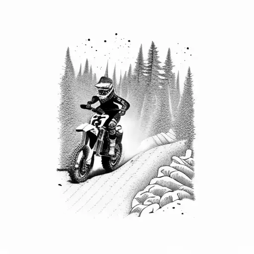 A Dirtbike Racing Through A Rugged Mountain Trail