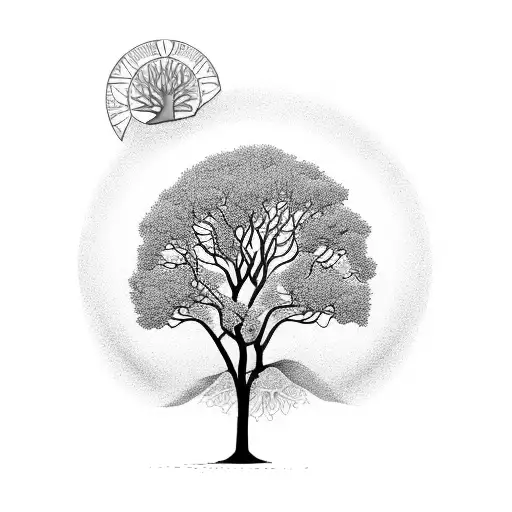 A Graceful Tree Of Life Symbolizing Growth And Harmony