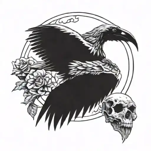 Vulture Above A Rat Skull